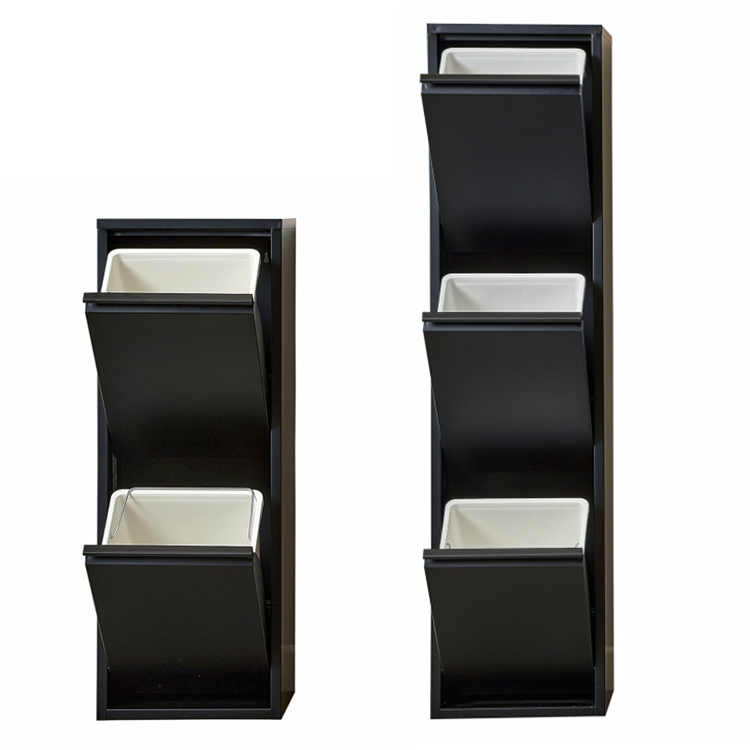 gabinete metálico para basura, contenedor para reciclaje, cubos extraíbles, gabinete de cocina, fabricante de contenedores, sistema anti-olores